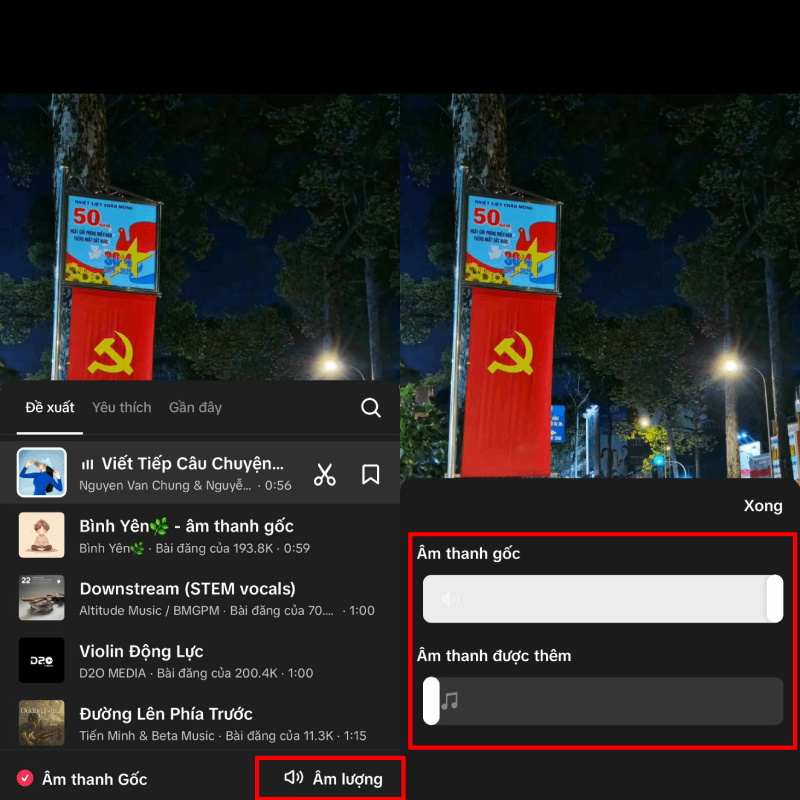 Xóa nhạc nền mặc định nếu có.