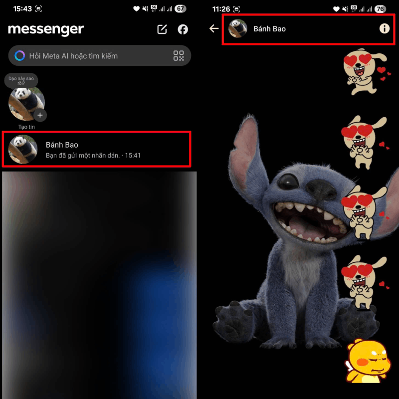 Mở đoạn chat với người bạn muốn áp dụng chủ đề mới. Mở đoạn chat với người bạn muốn áp dụng chủ đề mới.