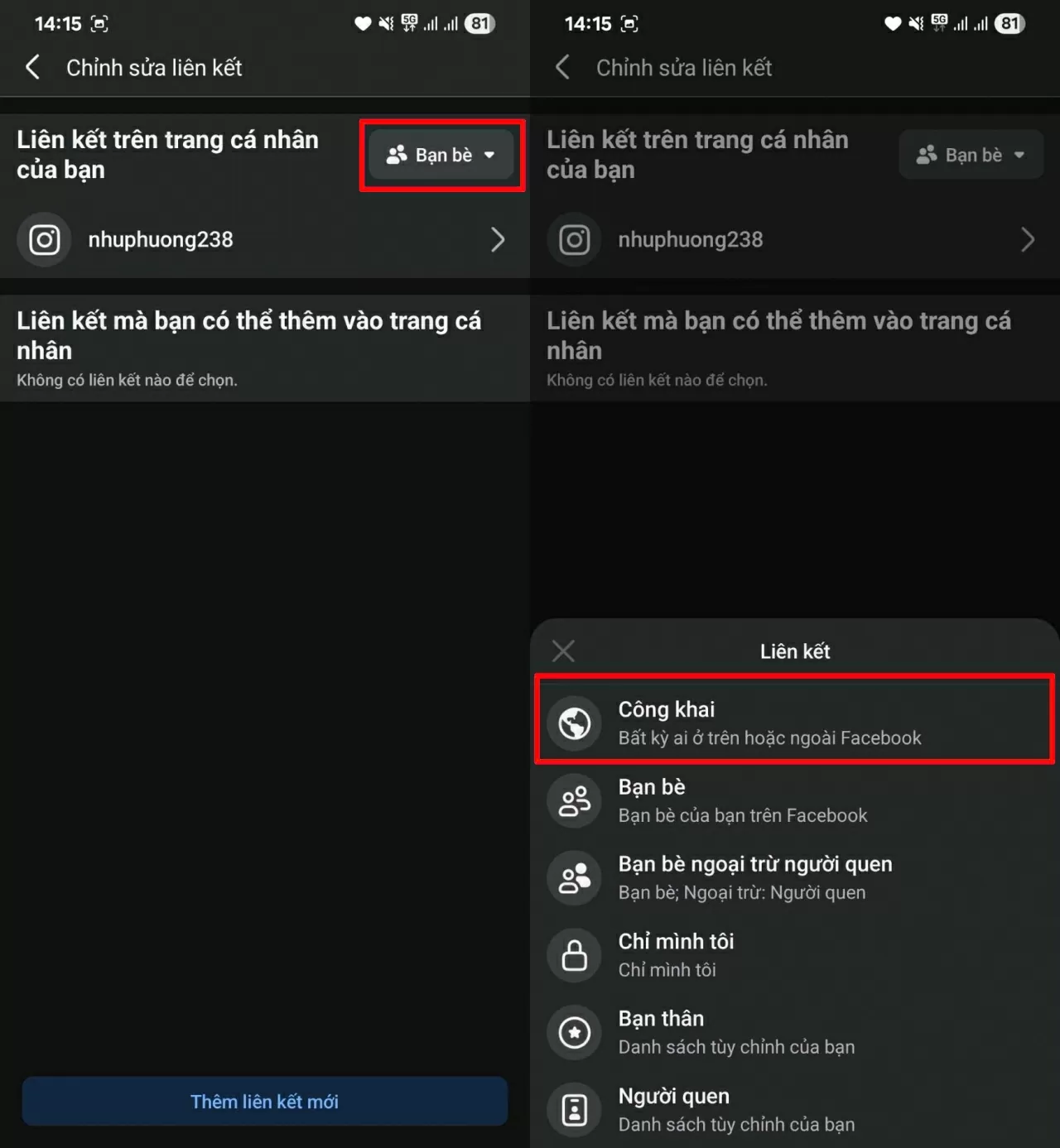 Chọn chế độ người xem.
