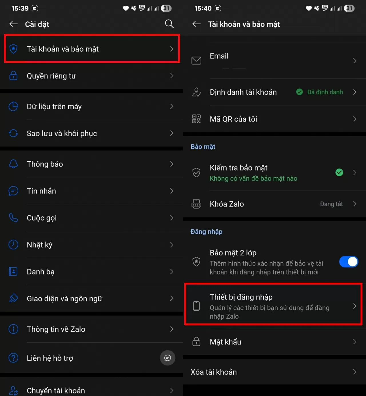 Chọn mục Quyền riêng tư. Chọn mục Quyền riêng tư.