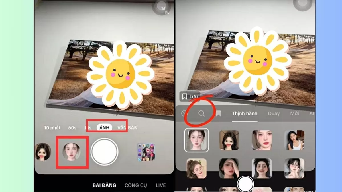 Chuyển sang tab “Ảnh”. Chuyển sang tab “Ảnh”.
