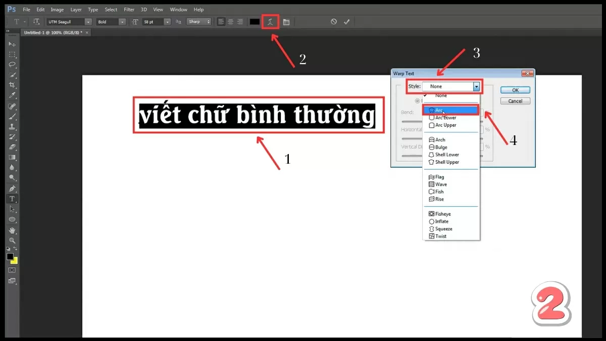 Bôi đen đoạn chữ đã nhập.