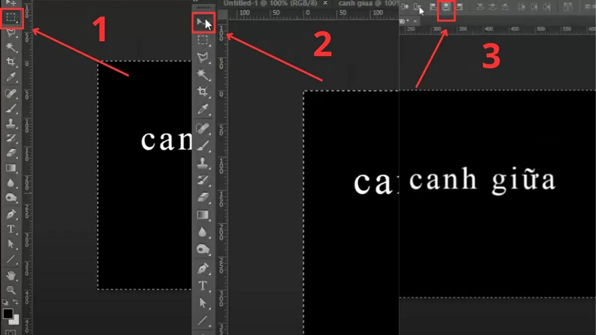 Chọn công cụ Rectangular Marquee Tool (phím tắt M).