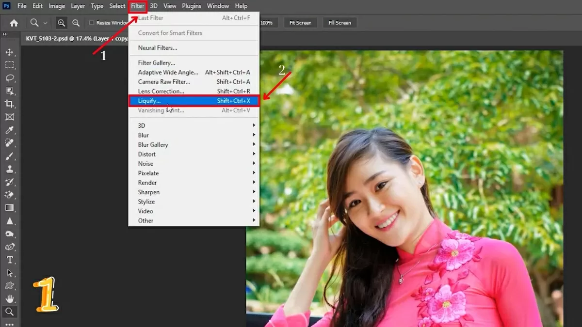 Mở ảnh cần chỉnh sửa. Mở ảnh cần chỉnh sửa.