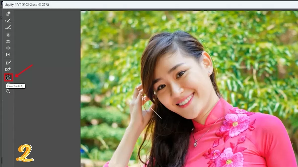 Trong cửa sổ Liquify. Trong cửa sổ Liquify.