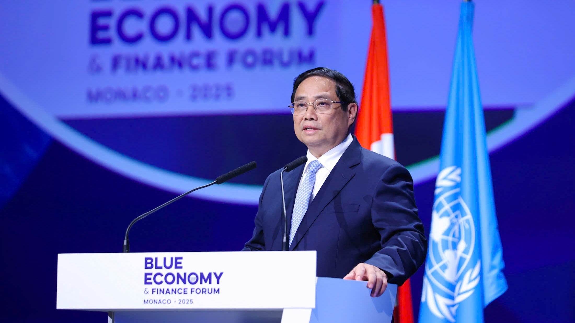 Thủ tướng Phạm Minh Chính dự và phát biểu tại Diễn đàn Tài chính và Kinh tế xanh tại Monaco