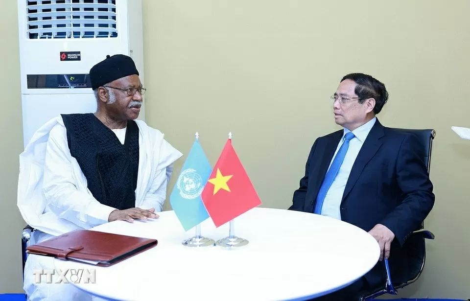 Thủ tướng Phạm Minh Chính gặp Chủ tịch Đại hội đồng Liên hợp quốc Thủ tướng Phạm Minh Chính gặp Chủ tịch Đại hội đồng Liên hợp quốc