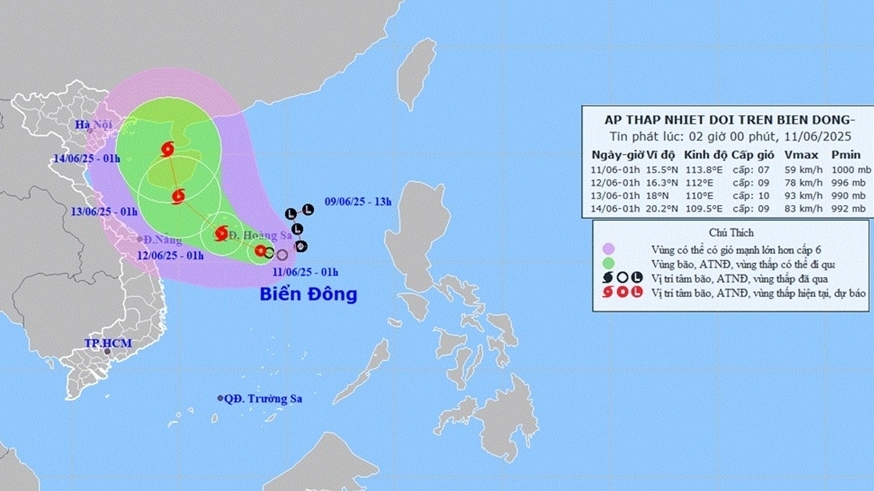 Dự báo áp thấp khả năng phát triển thành bão trên Biển Đông: Gió cấp 8-9, giật cấp 11 đến 13