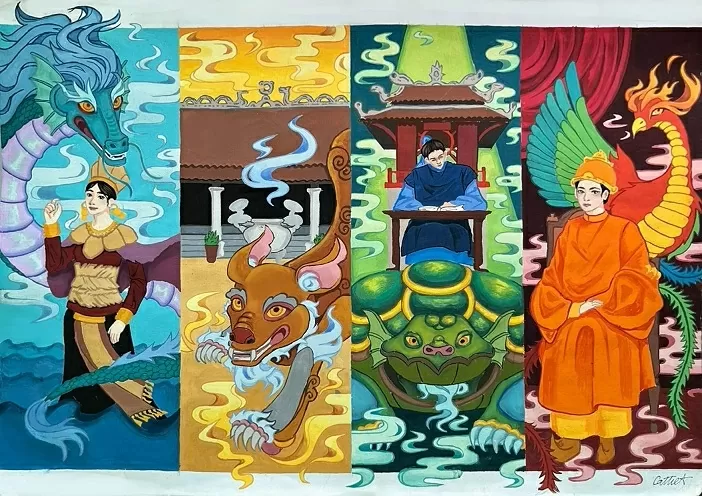 Tranh vẽ ‘Rực rỡ Việt Nam” được du hành ở nước Pháp