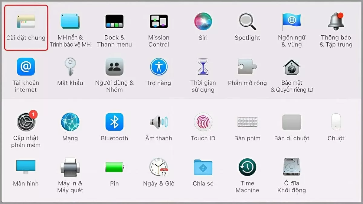 Nhấp vào mục Cài đặt chung (General). Nhấp vào mục Cài đặt chung (General).
