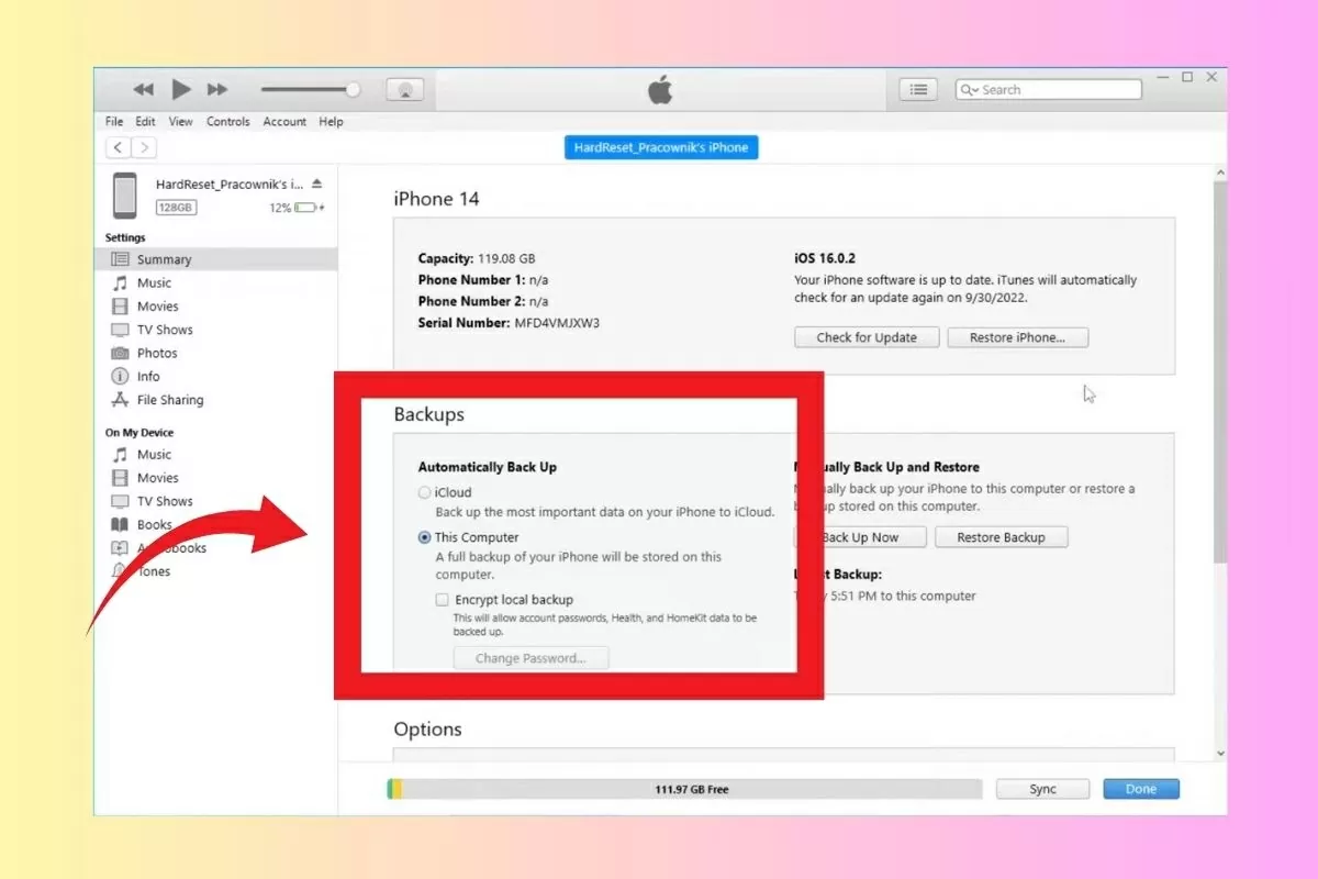 Nếu muốn sao lưu dữ liệu hãy làm theo hướng dẫn trên.