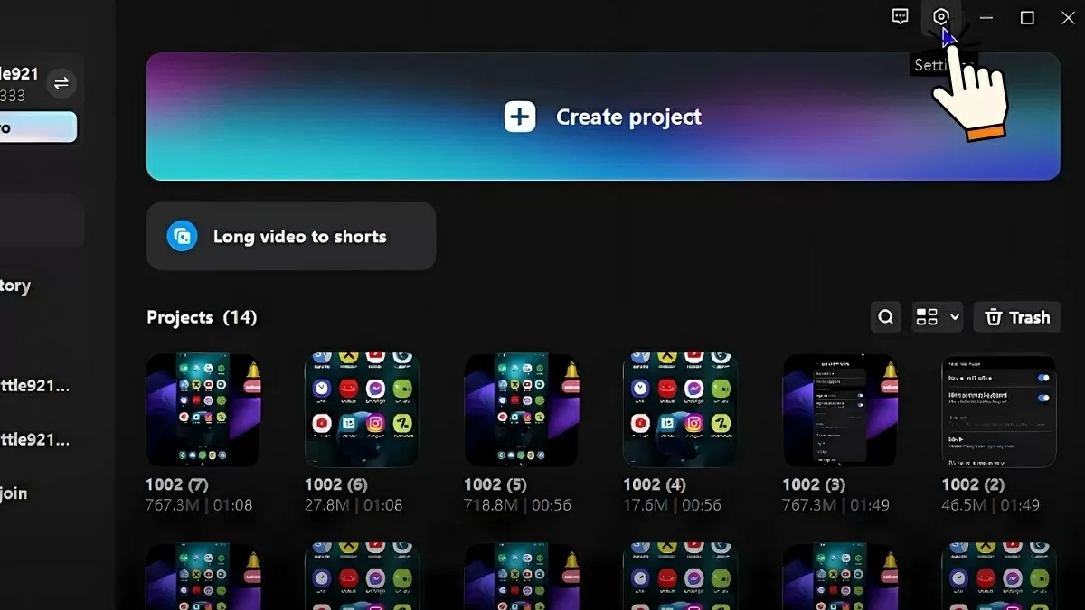 Mở ứng dụng CapCut trên máy tính.