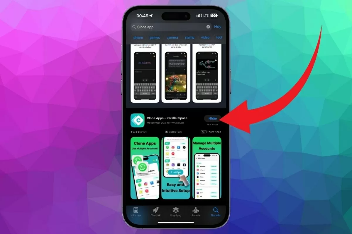 Tải và mở ứng dụng Clone App trên iPhone. Tải và mở ứng dụng Clone App trên iPhone.
