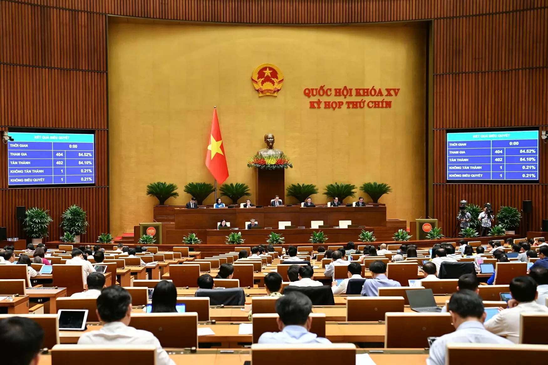 Quốc hội thông qua Nghị quyết về Chương trình giám sát của Quốc hội năm 2026. (Nguồn: Quốc hội) Quốc hội thông qua Nghị quyết về Chương trình giám sát của Quốc hội năm 2026. (Nguồn: Quốc hội)