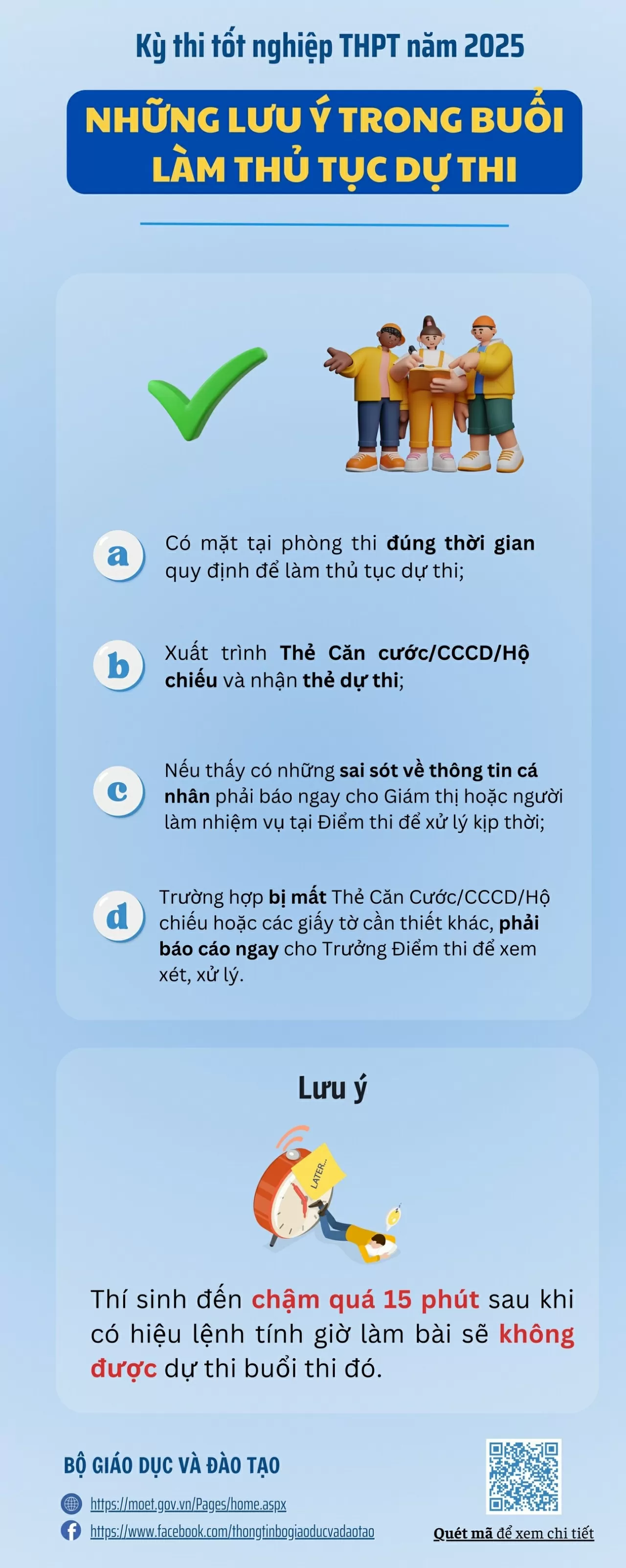 Hôm nay, thí sinh làm thủ tục dự thi tốt nghiệp THPT 2025 Hôm nay, thí sinh làm thủ tục dự thi tốt nghiệp THPT 2025