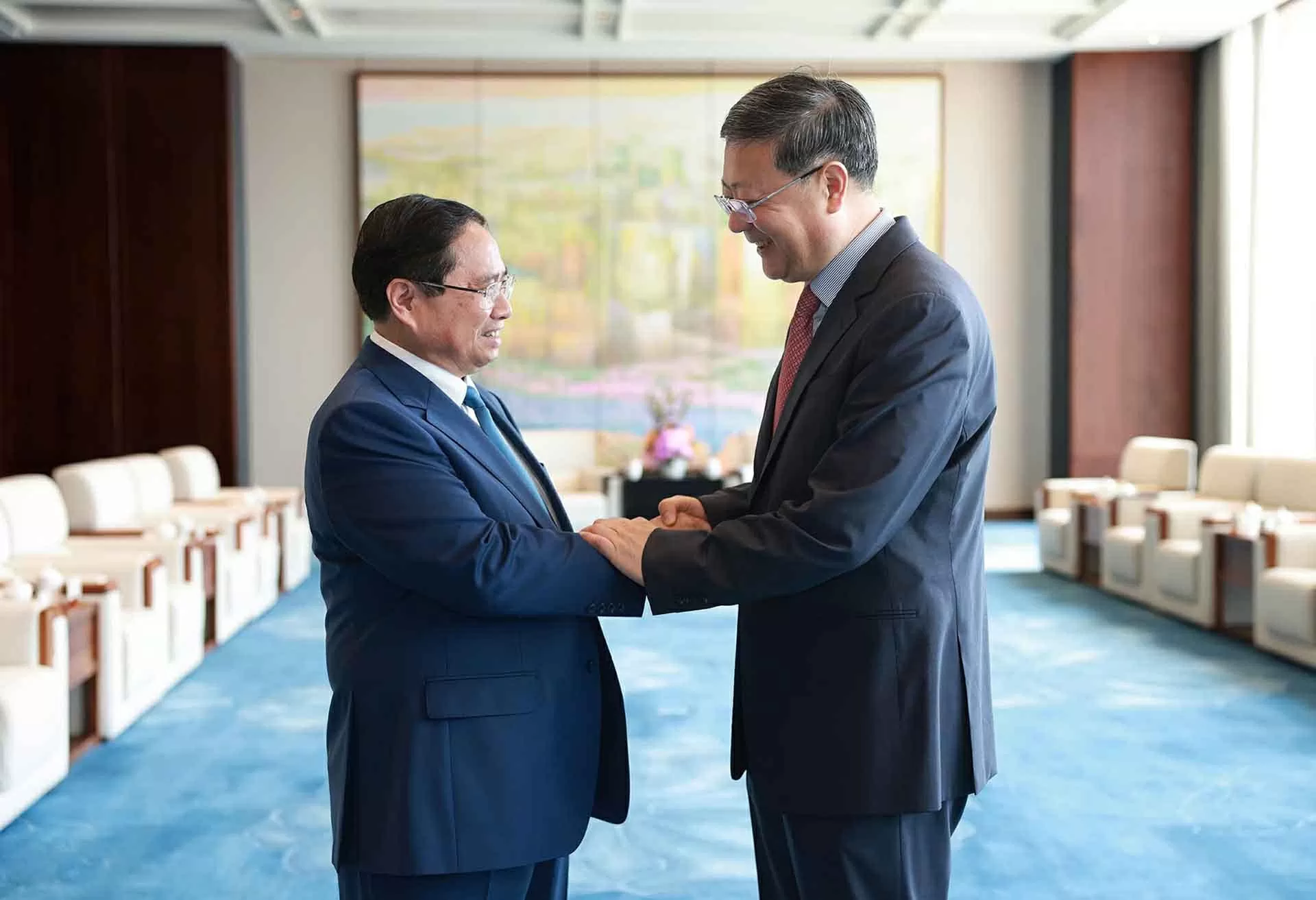 Thủ tướng Phạm Minh Chính hội kiến Bí thư Thành ủy Thượng Hải Trần Cát Ninh Thủ tướng Phạm Minh Chính hội kiến Bí thư Thành ủy Thượng Hải Trần Cát Ninh