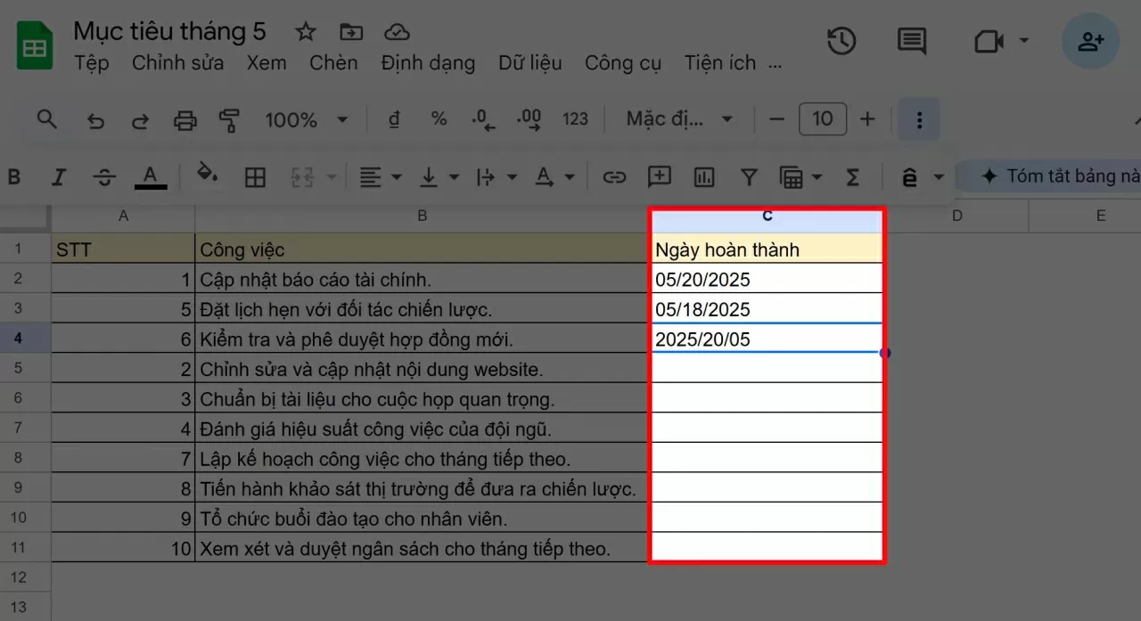 Mở tệp Google Sheets. Mở tệp Google Sheets.
