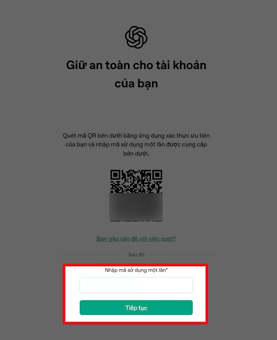 Nhấn dấu “+” để quét mã QR hiển thị trên màn hình ChatGPT. 