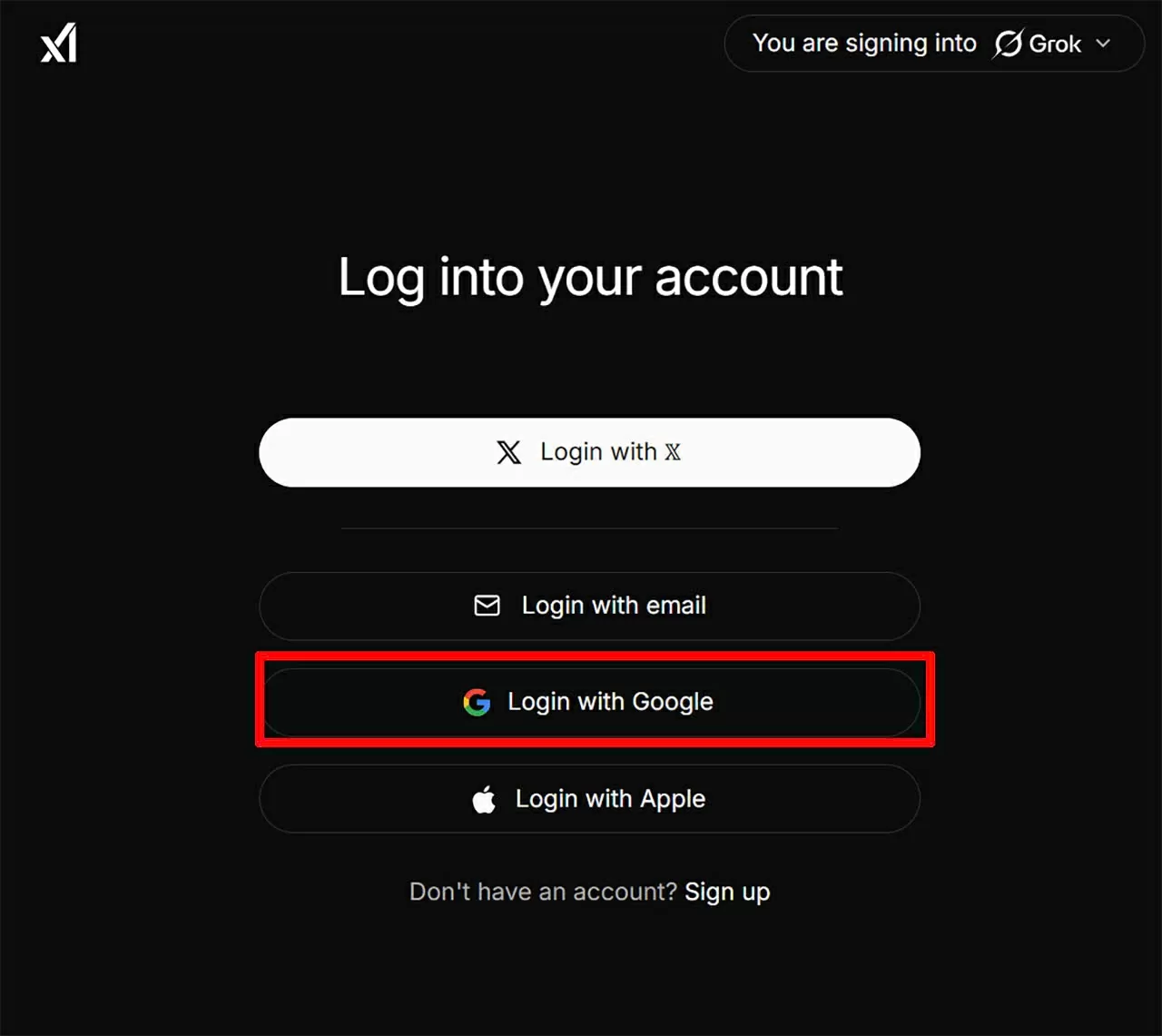 Truy cập vào nền tảng Grok AI và đăng nhập tài khoản. Truy cập vào nền tảng Grok AI và đăng nhập tài khoản.