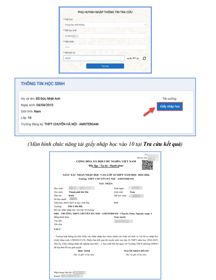 Cách xác nhận nhập học vào lớp 10 ở Hà Nội sau khi trúng tuyển Cách xác nhận nhập học vào lớp 10 ở Hà Nội sau khi trúng tuyển