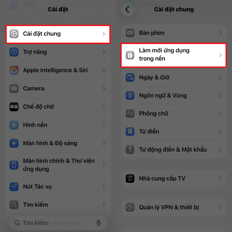 Vào Cài đặt. Vào Cài đặt.