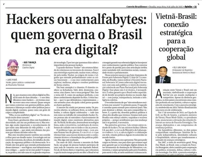 Bài viết trên tờ Correio Braziliense của Brazil ngày 8/7. Bài viết trên tờ Correio Braziliense của Brazil ngày 8/7.