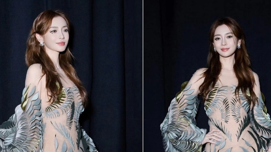 Trở lại Tuần lễ thời trang cao cấp Paris, Angelababy chọn diện đầm kiểu dáng độc đáo