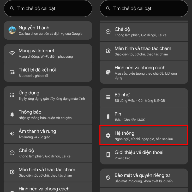Truy cập vào ứng dụng Cài đặt (Settings).