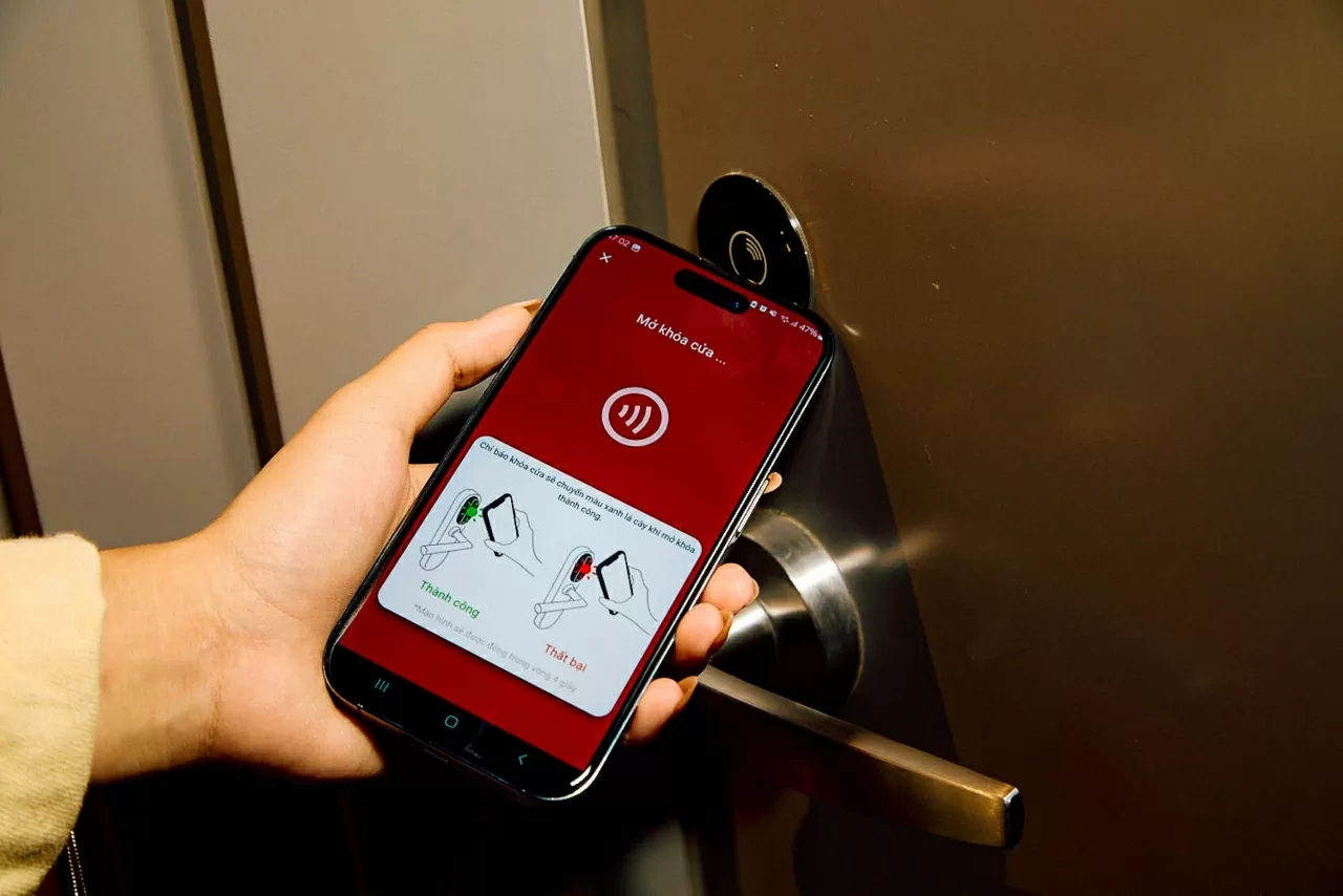 Check-in tự động bất cứ lúc nào và tích hợp khoá phòng vào điện thoại tại Khách sạn Wink. (Nguồn: Wink) Check-in tự động bất cứ lúc nào và tích hợp khoá phòng vào điện thoại tại Khách sạn Wink. (Nguồn: Wink)