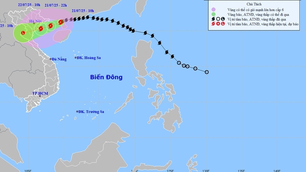 Bão số 3 đi vào vịnh Bắc Bộ, có khả năng mạnh lên, gió giật cấp 14, không an toàn cho phương tiện hoạt động trong vùng nguy hiểm