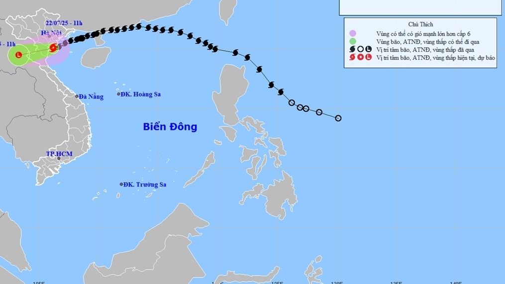 Tin bão trên đất liền: Tâm bão số 3 đi vào khu vực đất liền các tỉnh Hưng Yên-Ninh Bình
