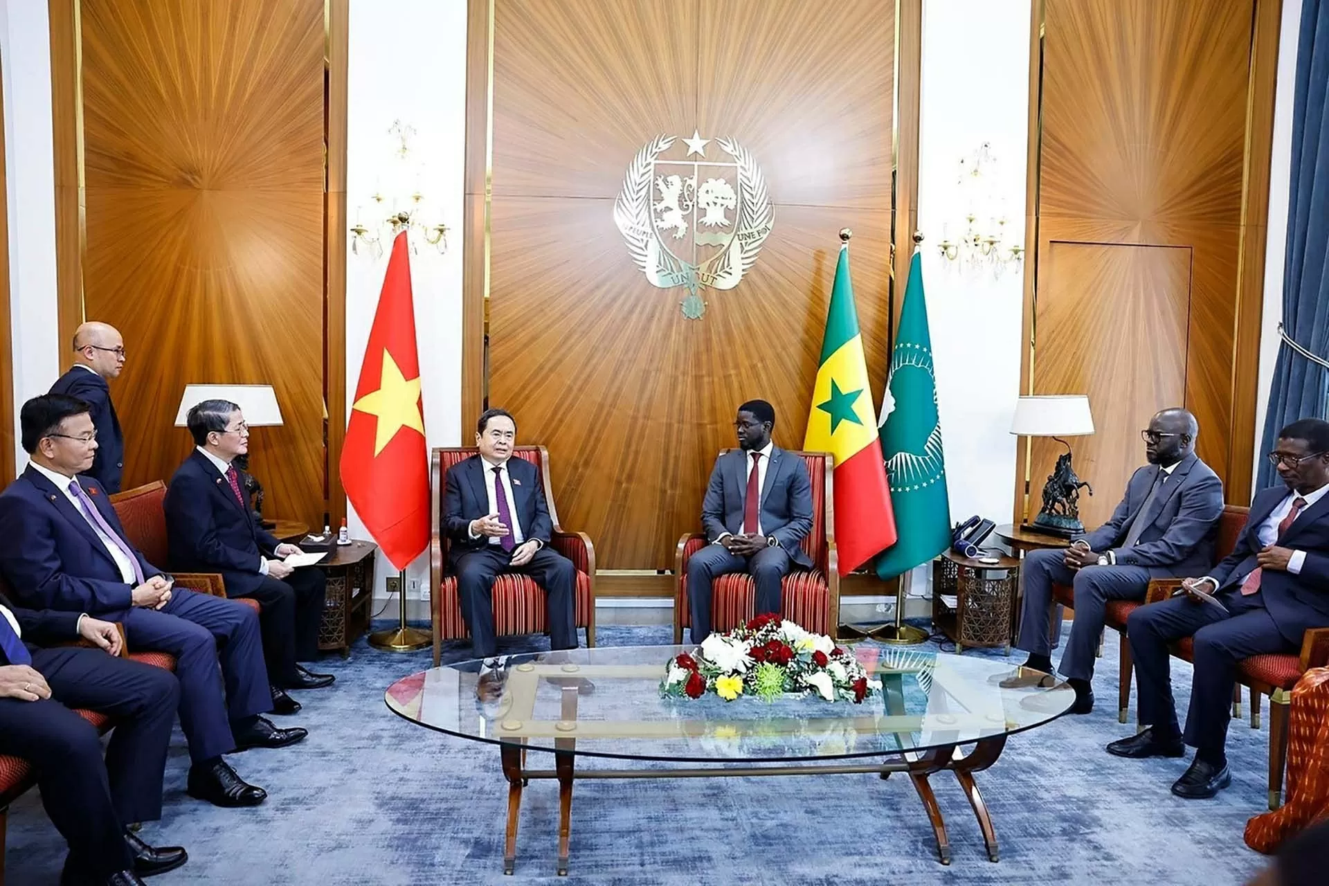 Chủ tịch Quốc hội Trần Thanh Mẫn hội kiến Tổng thống Senegal Bassirou Diomaye Faye Chủ tịch Quốc hội Trần Thanh Mẫn hội kiến Tổng thống Senegal Bassirou Diomaye Faye