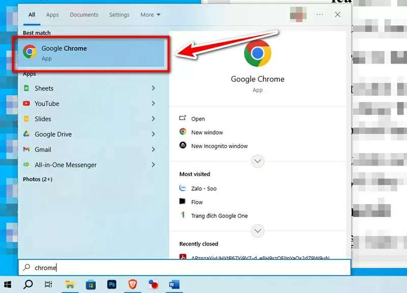 Mở lại Chrome bằng shortcut đã chỉnh. Mở lại Chrome bằng shortcut đã chỉnh.