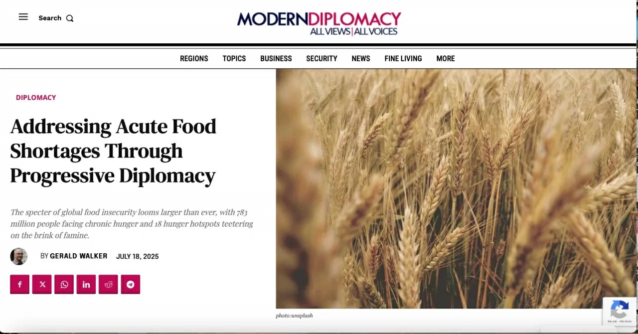 Giải quyết tình trạng thiếu lương thực cấp tính thông qua ngoại giao tiến bộ Giải quyết tình trạng thiếu lương thực cấp tính thông qua ngoại giao tiến bộ