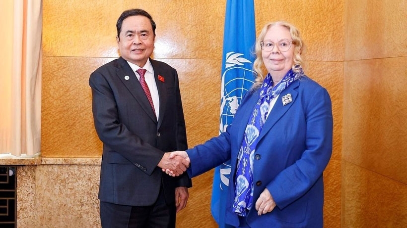 Chủ tịch Quốc hội Trần Thanh Mẫn gặp Tổng giám đốc Văn phòng Liên hợp quốc tại Geneva