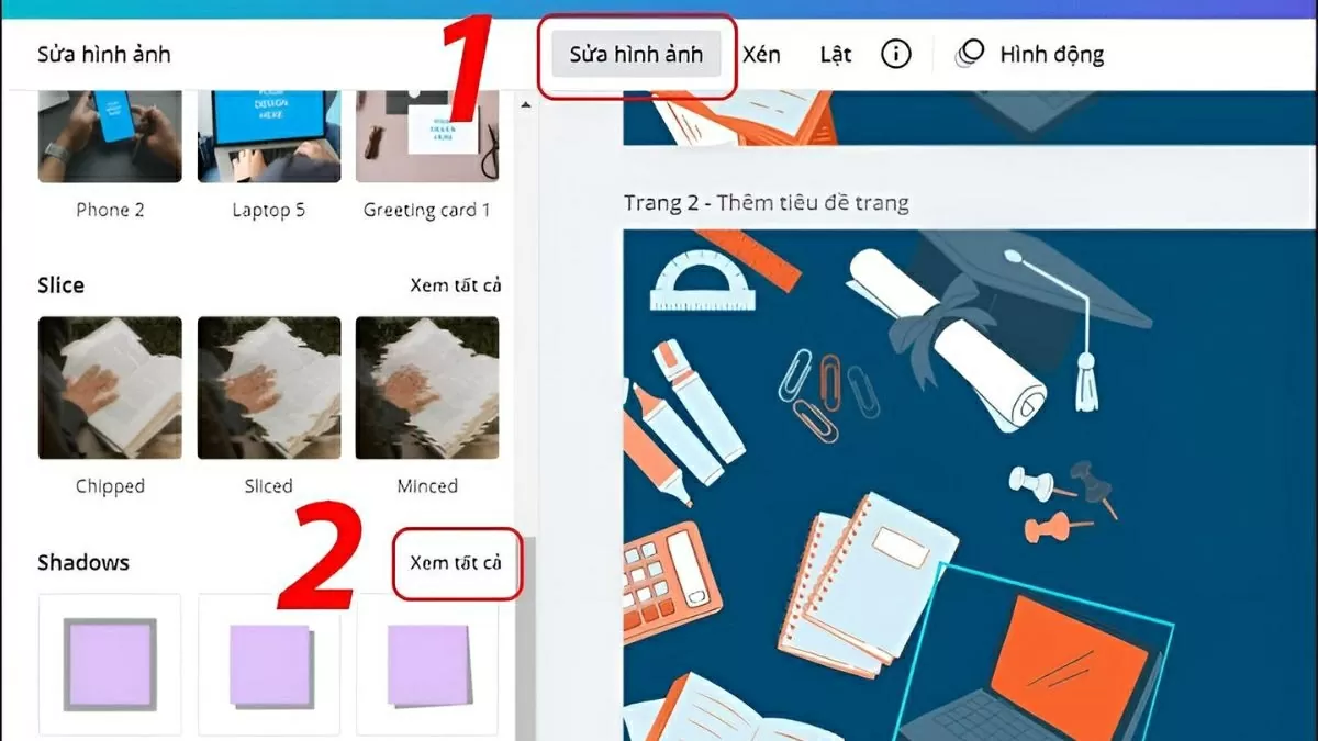 Nhấn vào Edit Image (Chỉnh sửa ảnh) Nhấn vào Edit Image (Chỉnh sửa ảnh)