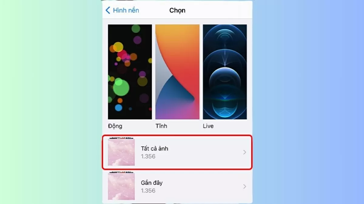 Chọn mục Tất cả ảnh rồi tìm đến bức ảnh mình yêu thích Chọn mục Tất cả ảnh rồi tìm đến bức ảnh mình yêu thích