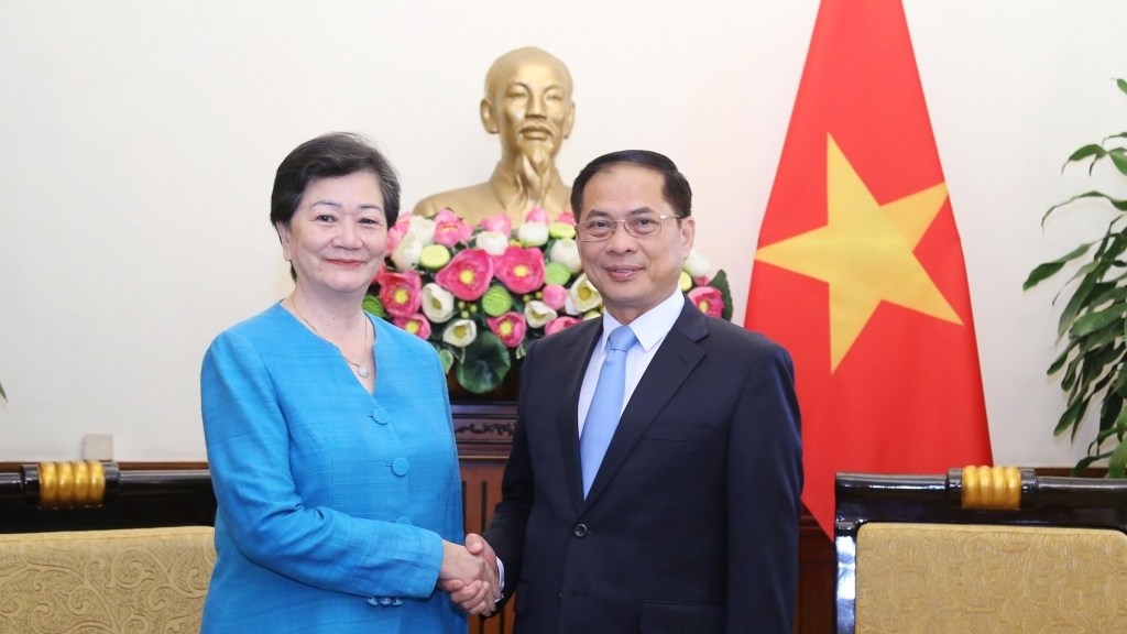 Phó Thủ tướng, Bộ trưởng Ngoại giao Bùi Thanh Sơn tiếp Đại sứ Campuchia Chea Kimtha