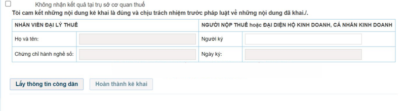 Click vào nút “Lấy thông tin công dân” Click vào nút “Lấy thông tin công dân”