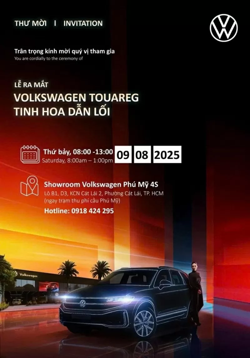 Thư mời ra mắt Volkswagen Touareg 2025 tại TP. Hồ Chí Minh Thư mời ra mắt Volkswagen Touareg 2025 tại TP. Hồ Chí Minh