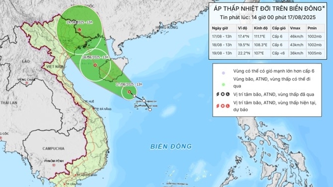 Dự báo thời tiết 10 ngày tới (17-27/8): Các khu vực phổ biến có mưa, cục bộ mưa to đến rất to; áp thấp nhiệt đới sẽ trên Bắc vịnh Bắc Bộ