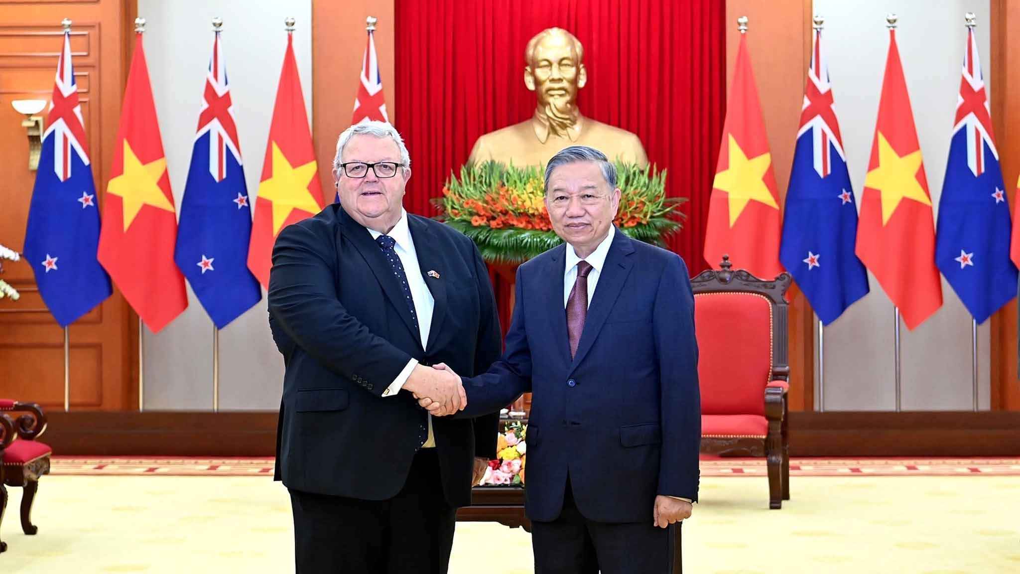 Tổng Bí thư Tô Lâm tiếp Chủ tịch Quốc hội New Zealand Gerry Brownlee