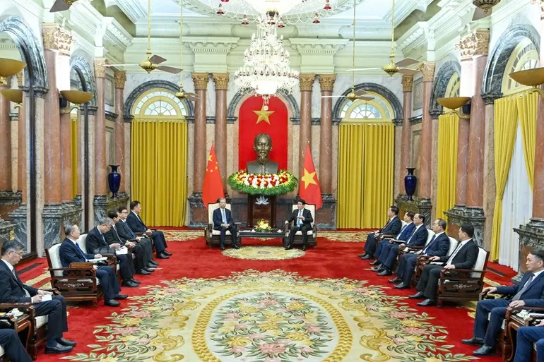 Chủ tịch nước Lương Cường tiếp Ủy viên trưởng Nhân đại toàn quốc Trung Quốc Triệu Lạc Tế Chủ tịch nước Lương Cường tiếp Ủy viên trưởng Nhân đại toàn quốc Trung Quốc Triệu Lạc Tế