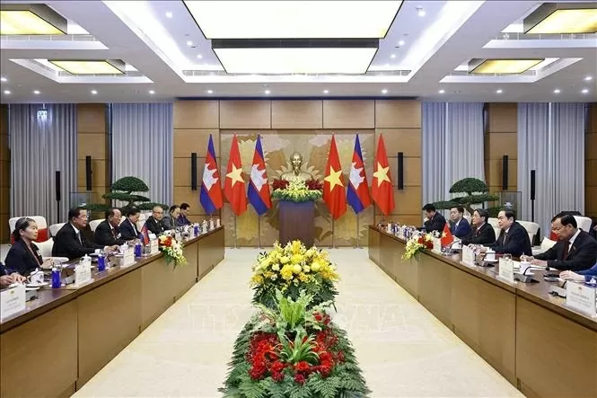 Chủ tịch Quốc hội Trần Thanh Mẫn tiếp Chủ tịch Đảng Nhân dân Campuchia, Chủ tịch Thượng viện Campuchia Hun Sen