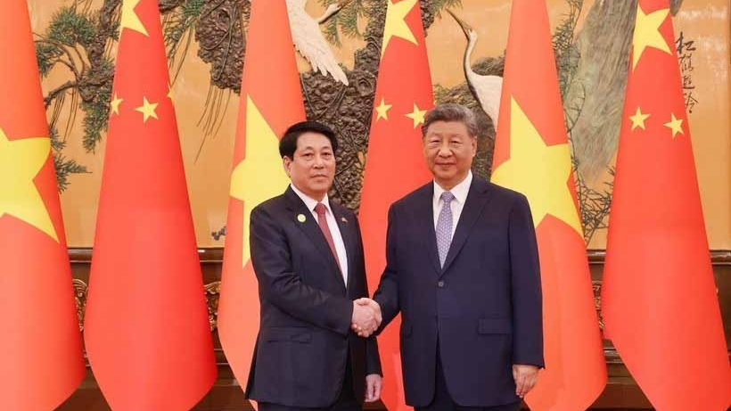 Chủ tịch nước Lương Cường hội đàm với Tổng Bí thư, Chủ tịch nước Trung Quốc Tập Cận Bình