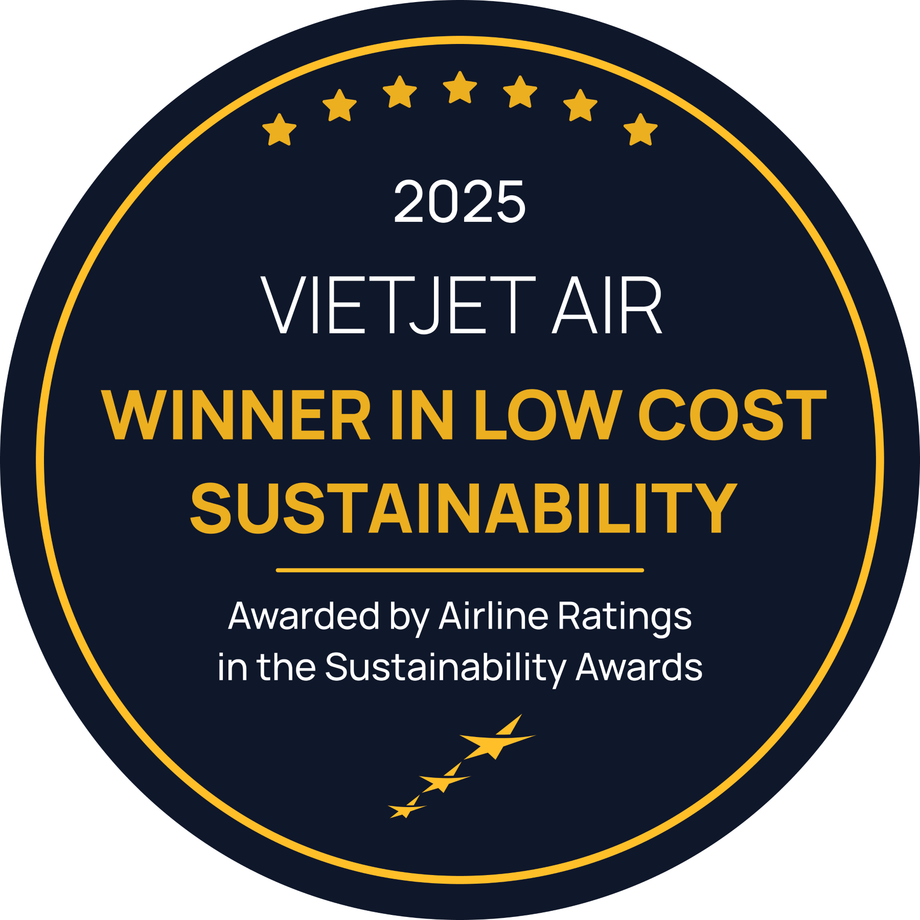 AirlineRatings vinh danh Vietjet trong Top hãng hàng không bền vững toàn cầu năm 2025