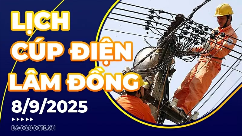 Lịch cúp điện Lâm Đồng hôm nay ngày 8/9/2025 Lịch cúp điện Lâm Đồng hôm nay ngày 8/9/2025