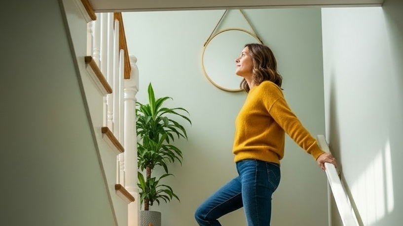 Leo khoảng 50 bậc cầu thang mỗi ngày mang lại tác động đáng kể đối với sức khỏe tim mạch, tăng sức bền, cải thiện trao đổi chất