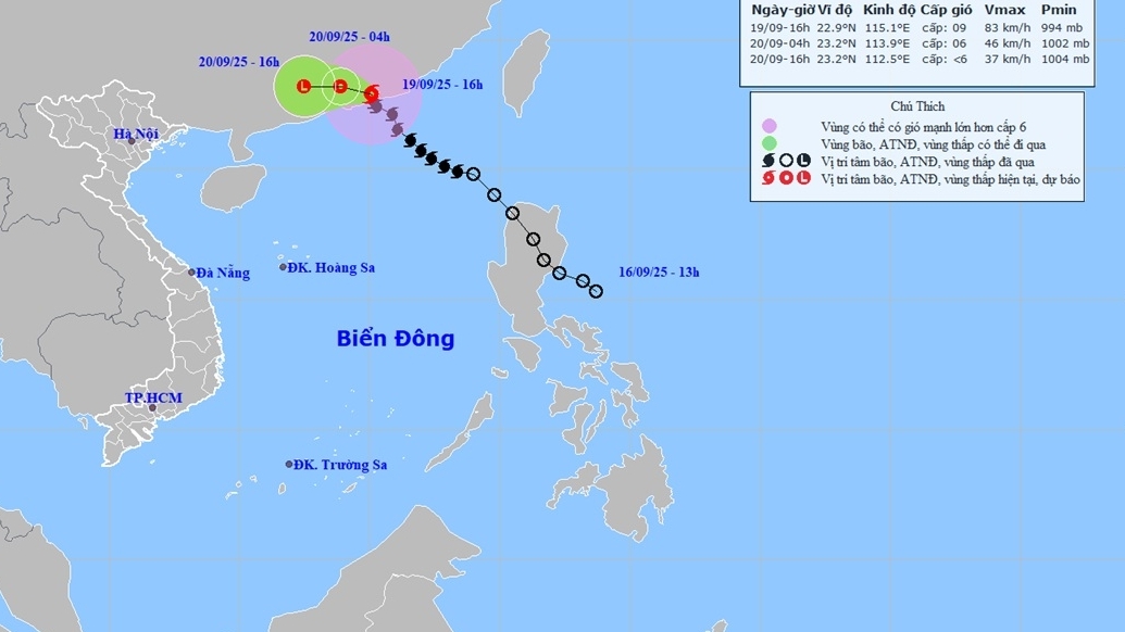 Bão số 8 di chuyển trên đất liền phía Nam tỉnh Quảng Đông, Trung Quốc và sắp suy yếu thành áp thấp nhiệt đới
