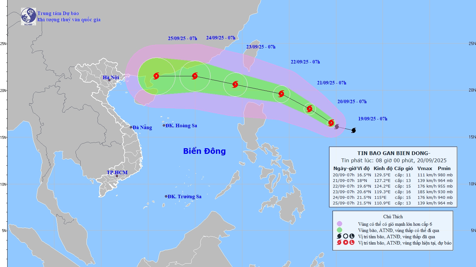 Dự báo thời tiết 10 ngày tới (20-29/9): Tin bão gần Biển Đông -cơn bão Ragasa, Bắc Bộ có khả năng xảy ra mưa lớn diện rộng từ 25-27/9